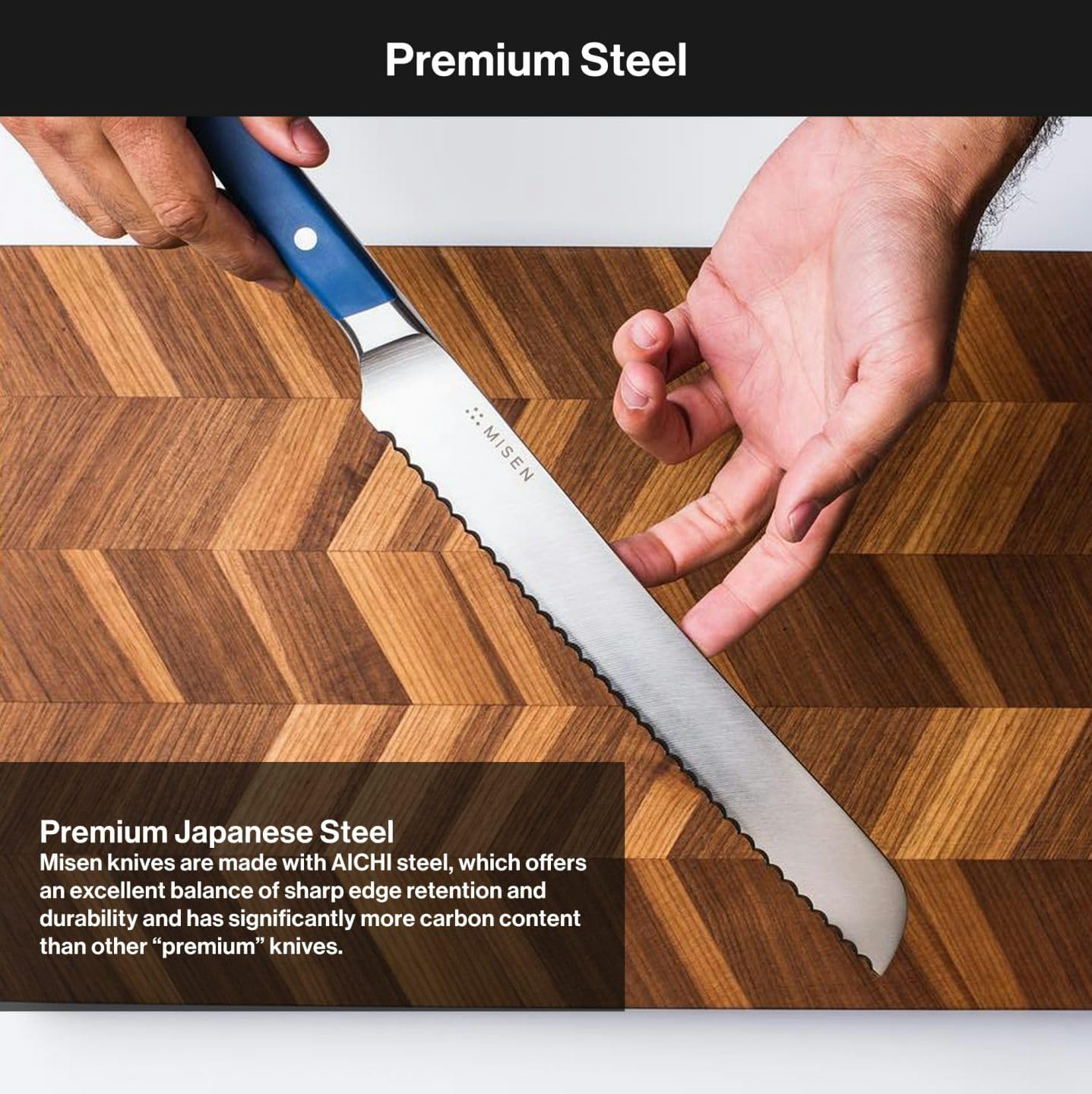 Misen Serrated Bread Knife – High-Carbon Japanese AUS8 Steel – Effortless Slicing of Bread, Pastries, and Fruits – Razor-Sharp Edge and Durable Blade with Ergonomic Handle - 8", Black