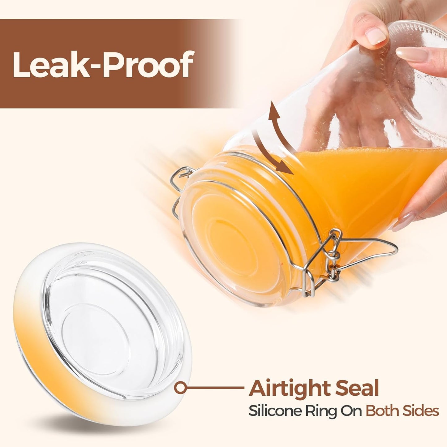 ComSaf Glass Jars with Airtight Lid Set of 3, Mason Jars 32 oz, Pickling Jar, Canning Jar 32oz, 32 oz Glass Containers with Lids for Kitchen, Pickle, Flour, Cereal, Pasta, Sugar, Herb