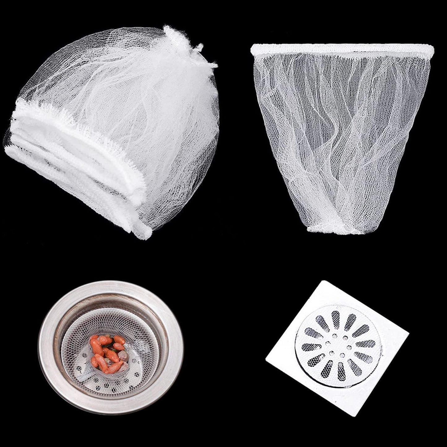 500 Pcs Mesh Sink Strainer Bag, Disposable Kitchen Sink Filter Bag Strainer Nets for Collecting Kitchen Garbage Bathroom Floor Drain