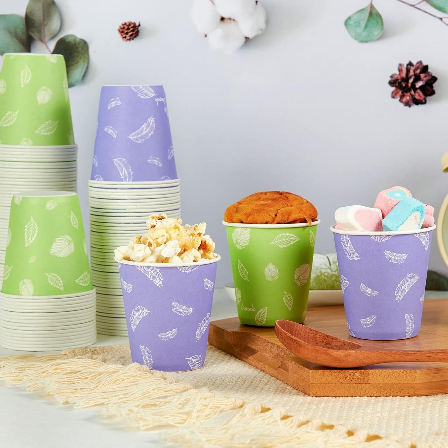 LITOPAK 600 Pack 5 oz Small Disposable Cups, Disposable Paper Cups, Mini Paper Cups, Colorful Disposable Mouthwash Cups for Parties, Picnics, Barbecues, Travel, and Events