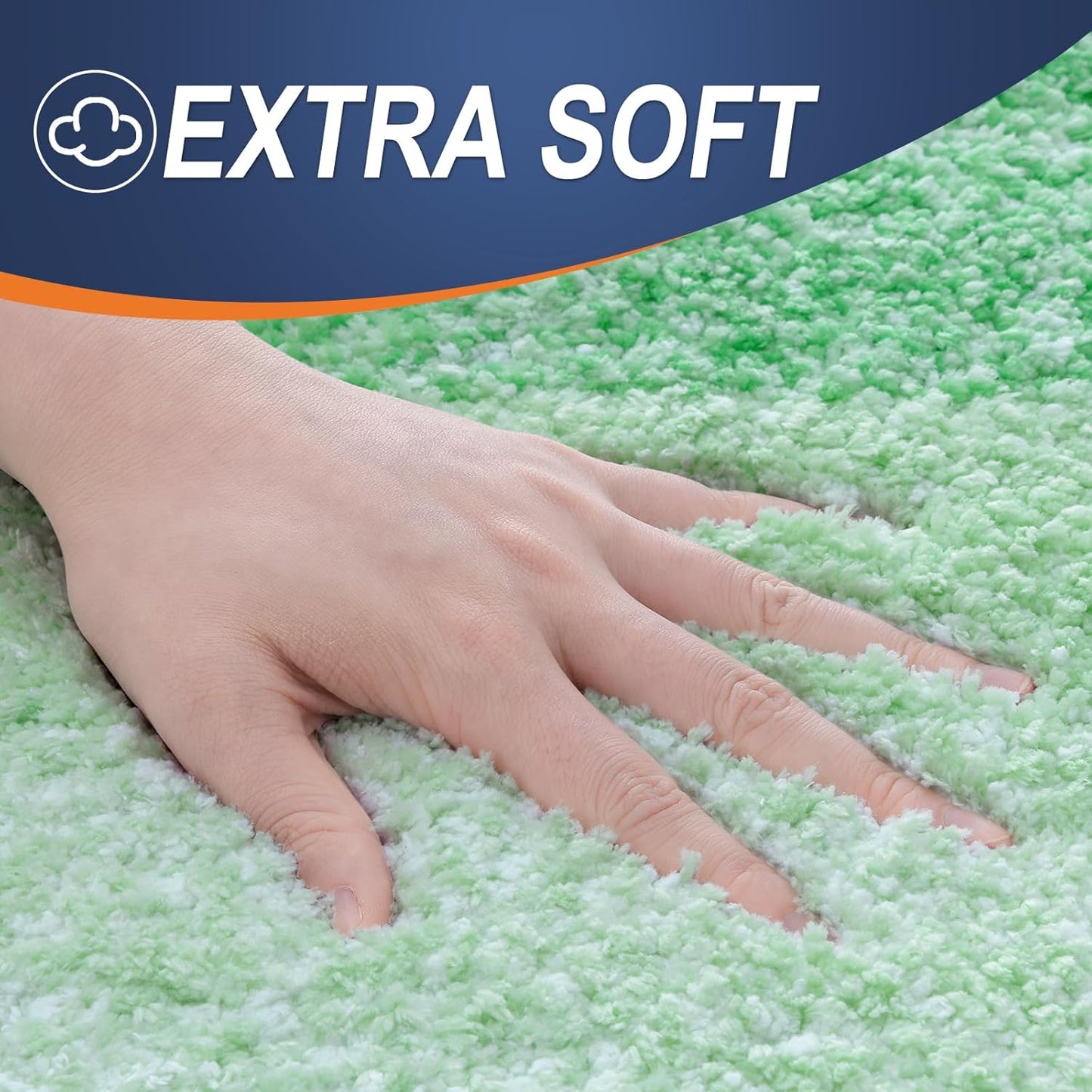 OLANLY Bathroom Runner Rugs 47x20, Extra Soft Absorbent Microfiber Bath Rugs, Rubber Backing, Quick Dry, Machine Washable Bath Mats for Bathroom Floor, Tub and Shower, Home Decor Accessories, Green