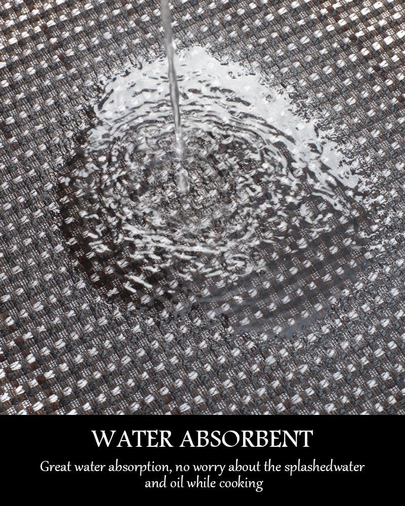 PADOOR Kitchen Mats for Floor, Kitchen Rugs Non Slip Washable, Half Circle Kitchen Floor Mat Sink Rug Rubber Backed Super Absorbent, 20”x32” Dark Brown