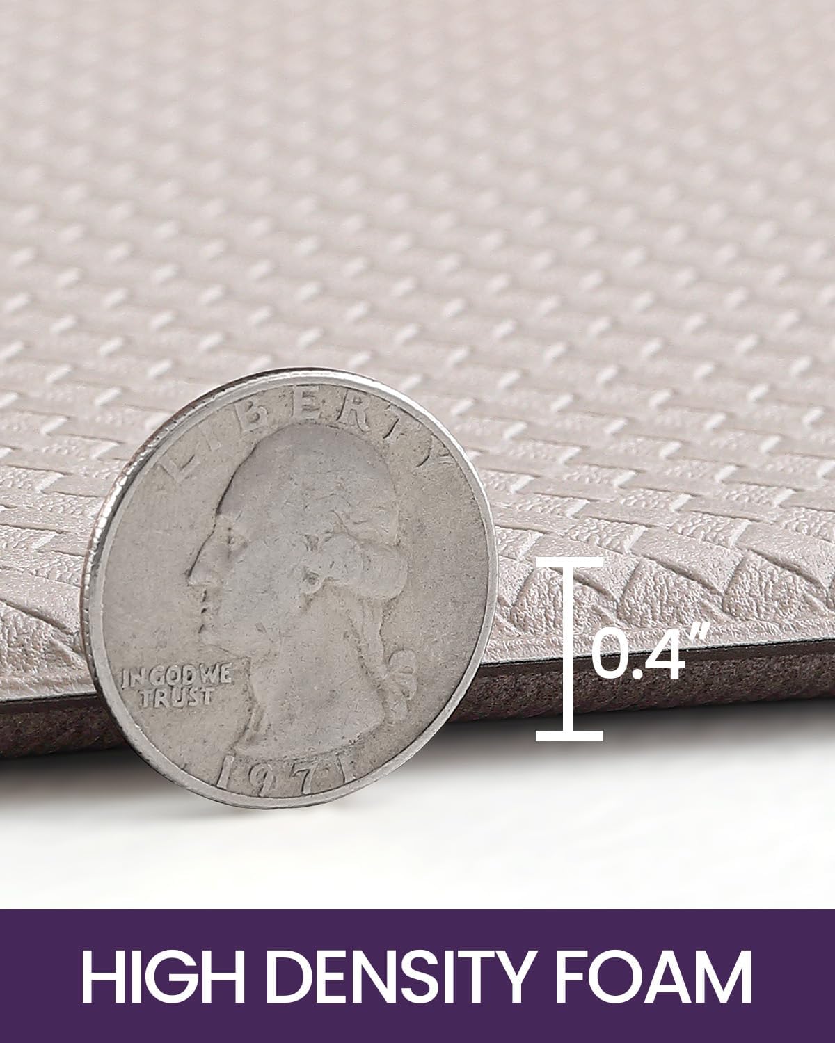 DEXI Kitchen Floor Mats Cushioned Anti Fatigue, 23x86, Large Long Standing Runner Rug Waterproof, Comfort Memory Foam Padded for Front Sink Laundry, Beige White