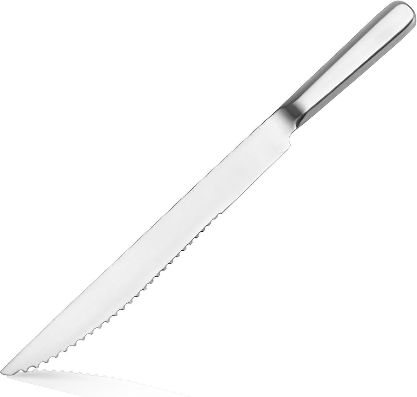 New Star Foodservice Hollow Handle Notched Serving Spoon (Silver, Bread Knife (13-Inch))