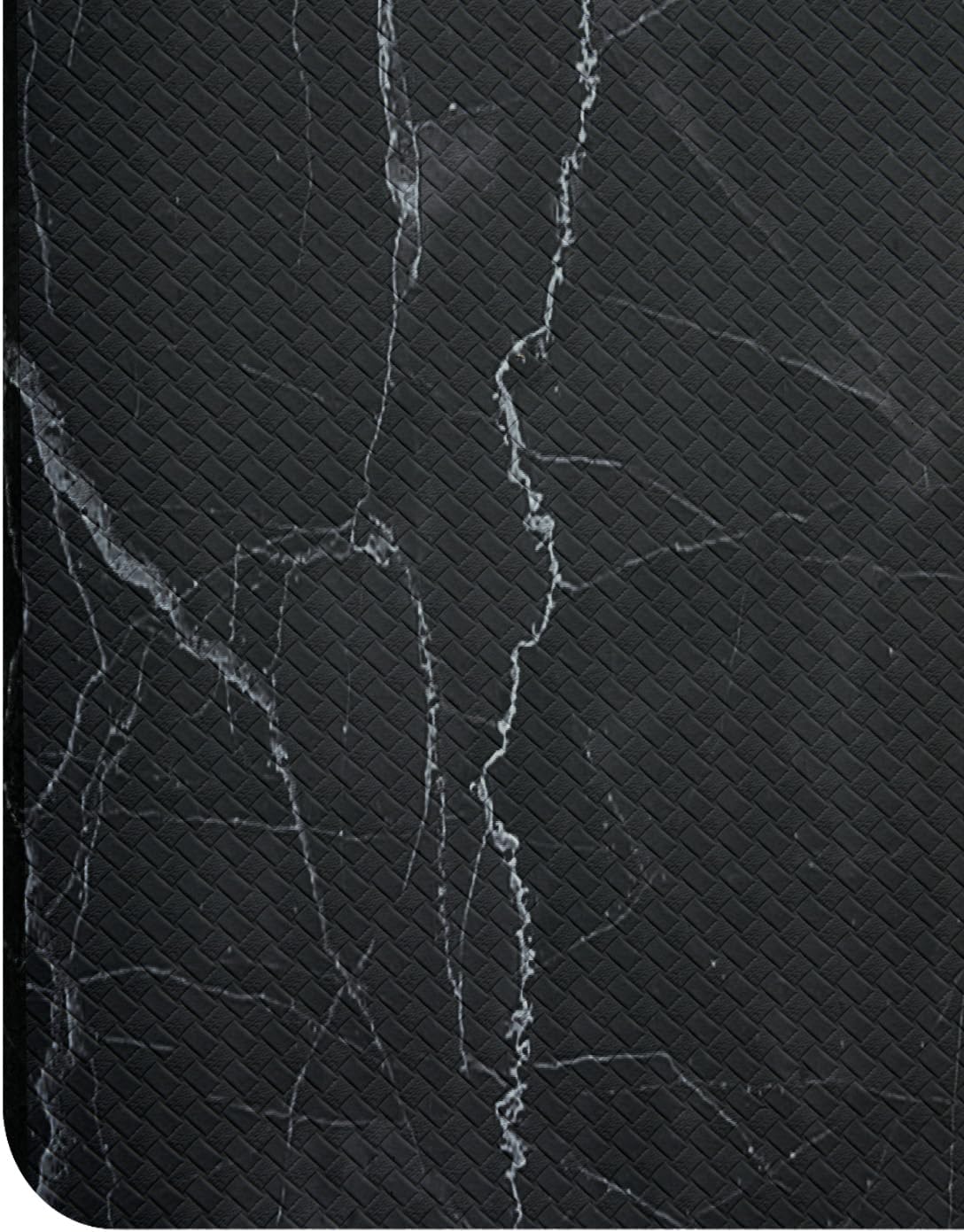 DEXI Kitchen Floor Mats Cushioned Anti Fatigue, 23x59 Large Wide Standing Comfort Runner Rug Waterproof, Marble Memory Foam Padded for Front Sink Laundry, Black