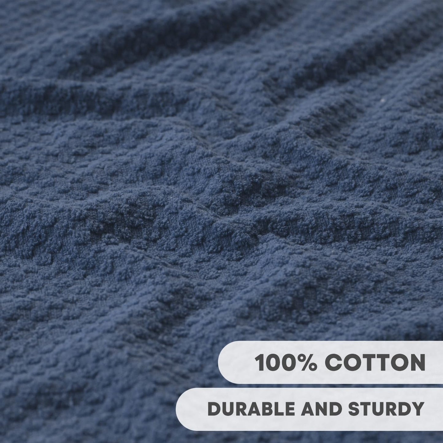 Artoid Mode Ring Spun Cotton Blue Dishcloth Kitchen Towels, 12x12 Inch Ultra Soft Absorbent Quick Drying Household Cleaning Kitchen Rags Set of 6