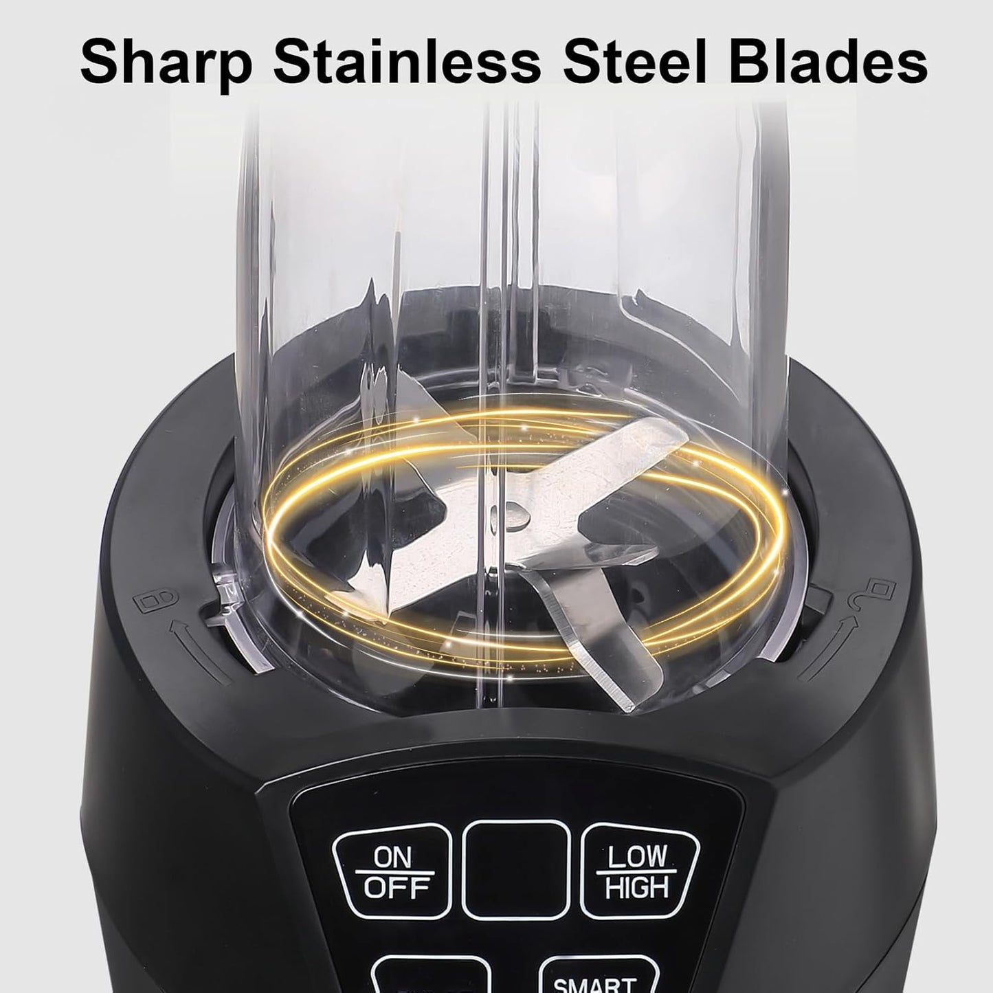 Liebe&Lecker Smoothie Blender with 1200W-Peak-Watts, Powerful Smoothie Maker Smart Technology Blended Frozen Fruit for Smoothies, with BPA Free 28-oz To-go Cup and 50-oz Jar