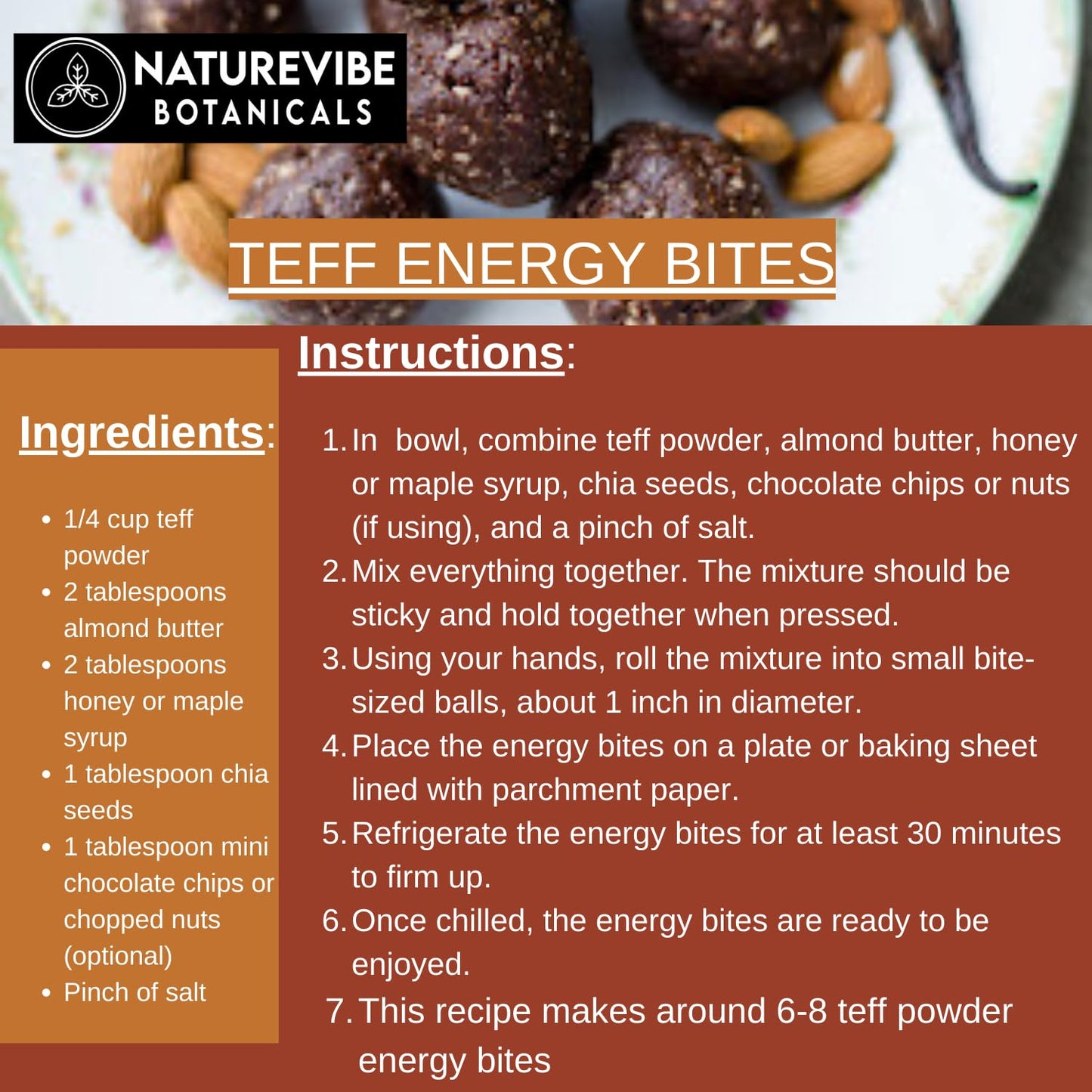 Naturevibe Botanicals Brown Teff Flour 5lb Premium Quality | Used for Baking and as Thickener