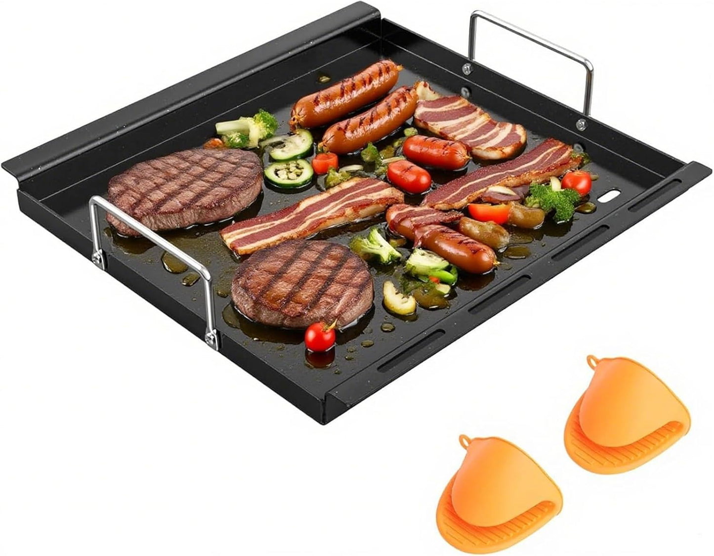 17 Inch Full-Size Griddle Inserts for Charbroil Performance 2 Burner 463631410 463660421 463655621 463622514 463630422 463343015, Flat Top Griddle Plate Parts for Charbroil G460-0500-W1 G430-0016-W1