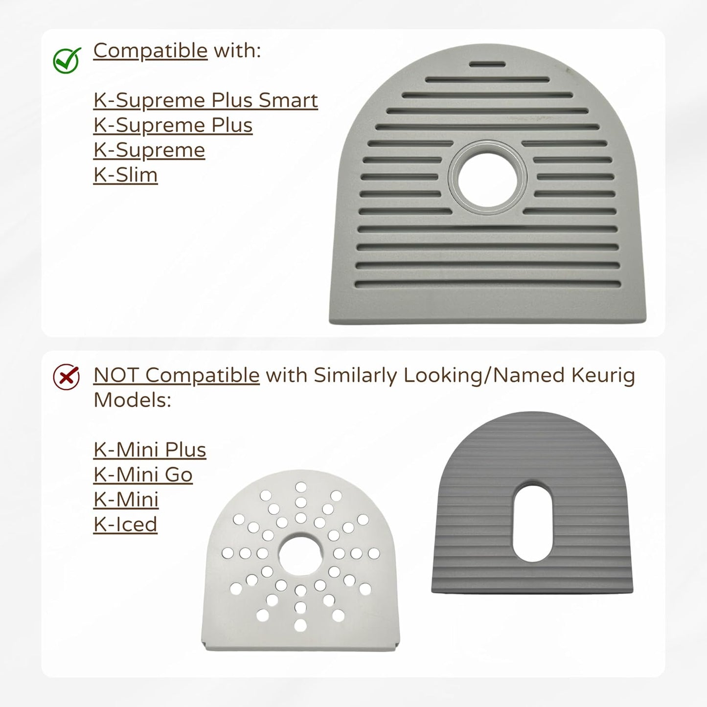 Drip Tray Mug/Cup Riser Made for the Keurig to Reduce Splashes - Riser Only (Gray, K-Supreme 1.7 Inches Tall)