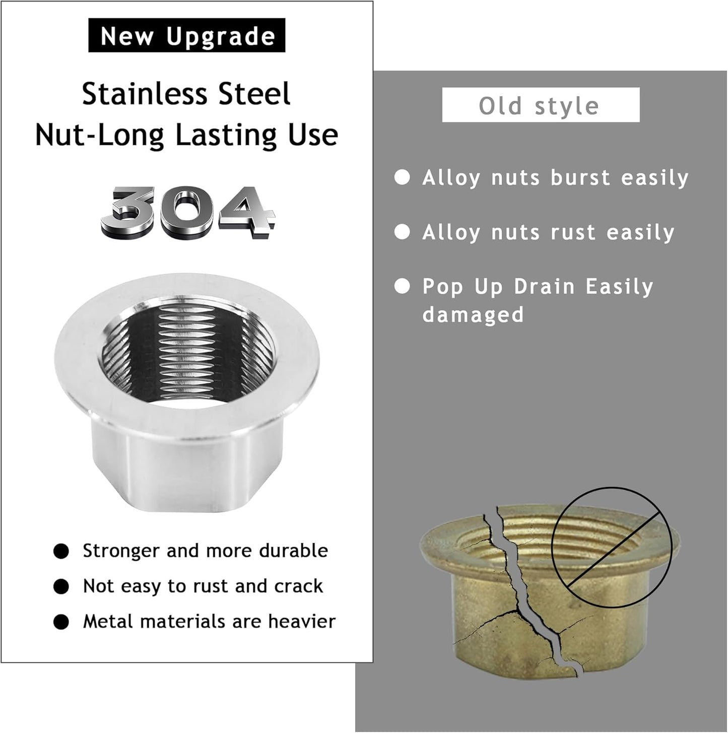 Bathroom Sink Drain,Drain Stopper Bathroom Sink with Overflow,Small Cap Pop Up Drain Assembly with Detachable Strainer Basket,Built-in Anti-Clogging, Stainless Steel Nut Brushed Nickel