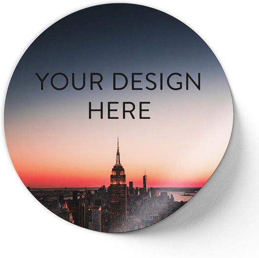 100 Custom Vinyl Stickers - Upload Your own Image, Text, Design, Logo - Personalized Logo Labels for Handmade, Packaging, Bottle, Jars, Candle, Brand Stickers (City, 2x2)