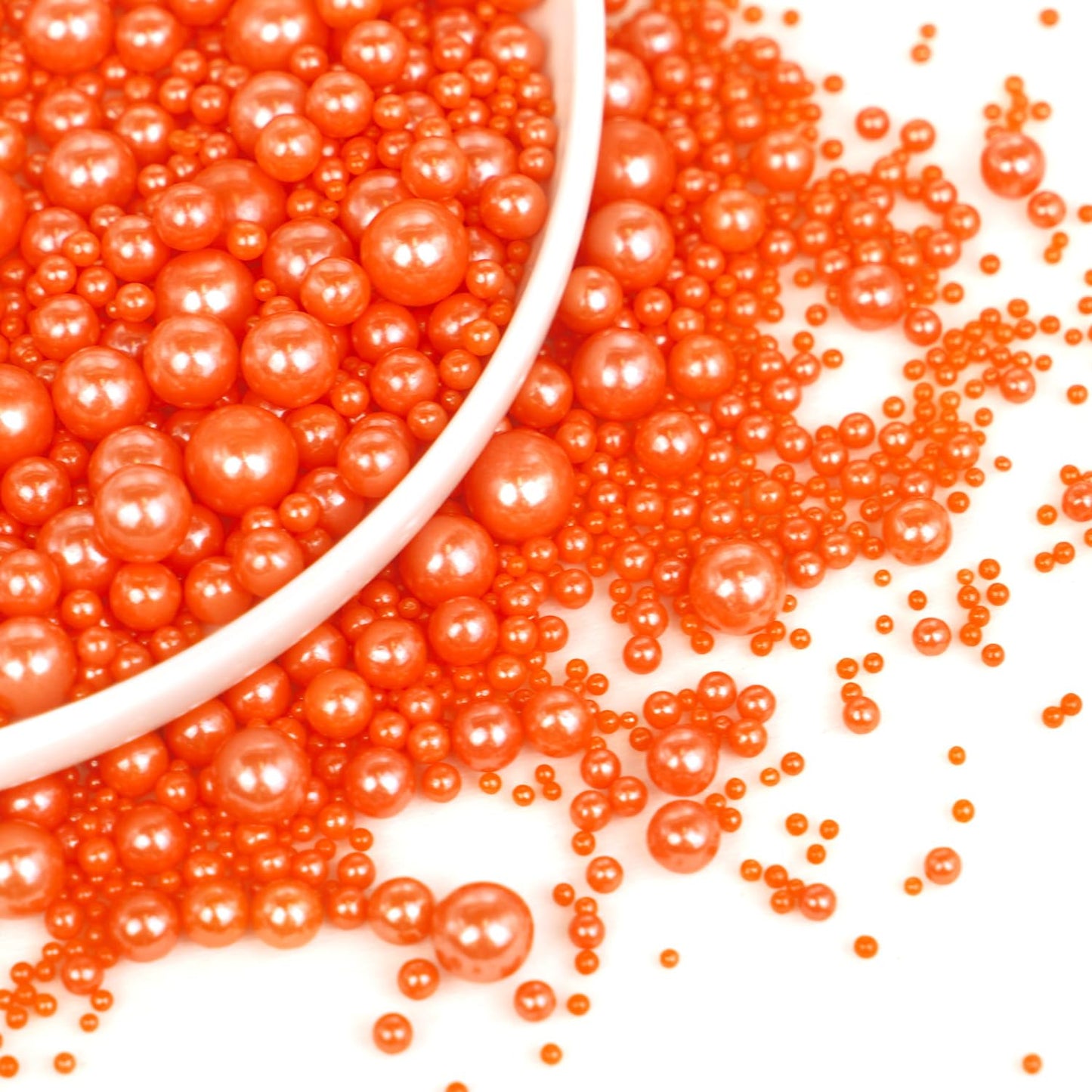 Edible Orange Pearl Sprinkles, Sugar Candy, 130g/4.58oz, Edible Orange Pearls Sprinkles for Cupcake Decorating, Cupcake Toppers, Cake Decorations