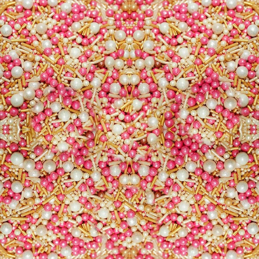 Confect Fusion Mashup Sprinkles – Pink & White Pearl Sprinkle Mix for Cake & Cupcake Decorating – Edible Baking Topping Balls - Vegan, Gluten-Free, Nut-Free, Soy-Free, Dairy-Free, Palm Oil-Free – 4.2 Oz