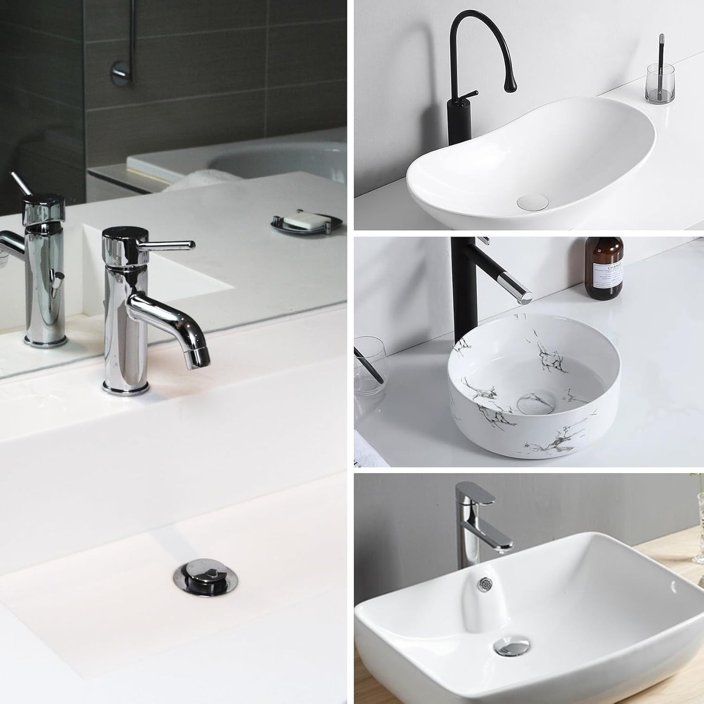 Universal Bathroom Sink Stopper in Brass, 1.04-1.97 Inch Pop Up Basin Sink Drain Stopper, Sink Drain Strainer with Anti Clogging Filter Hair Catcher, Black