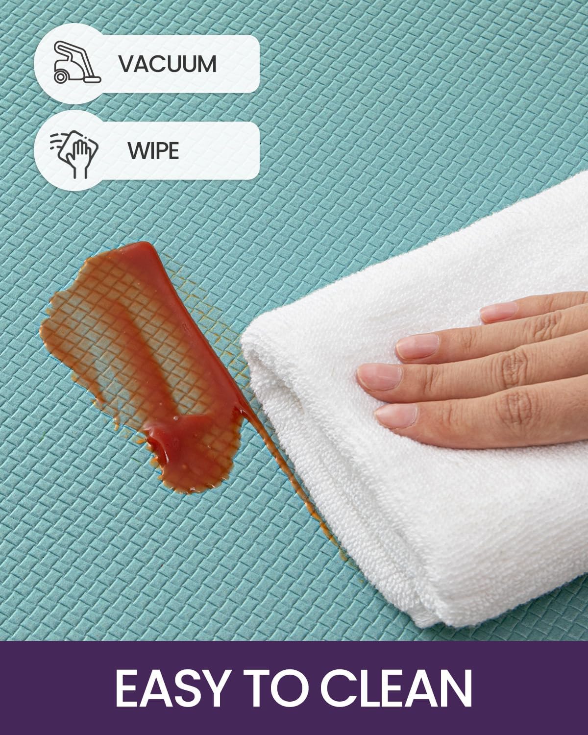 DEXI Kitchen Floor Mats Cushioned Anti Fatigue,17x59, Standing Runner Rug Waterproof, Comfort Memory Foam Padded for Front Sink Laundry, Turquoise