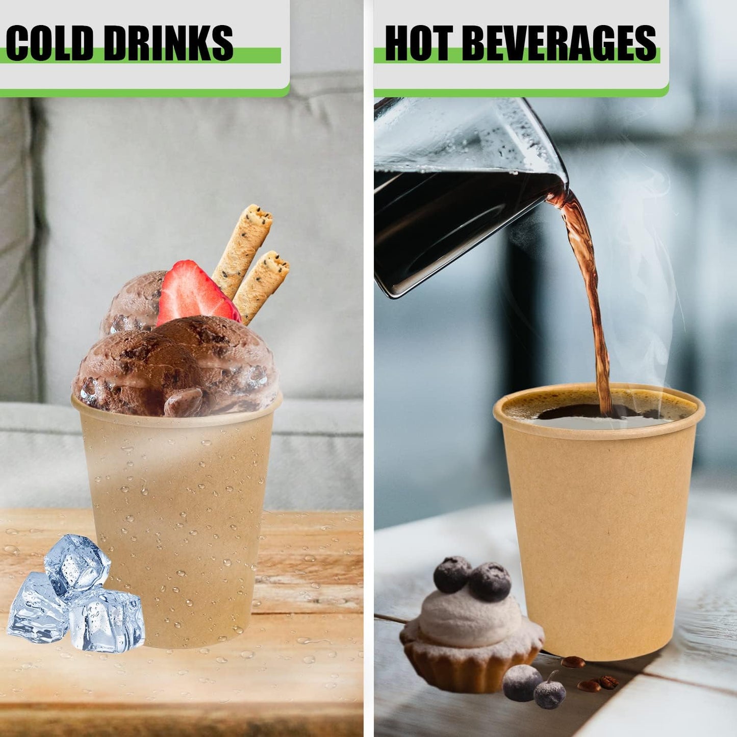 Lamosi 600 Pack 3 OZ Kraft Paper Cups, Disposable Bathroom Cups, Small Mouthwash Cup, Hot/Cold Beverage Cup for Home, Kitchen, Stores