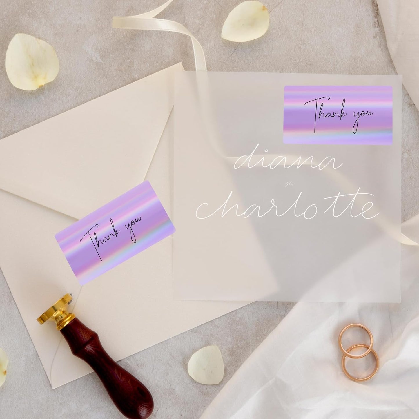 2x4 Inch Holographic Thermal Labels, Purple Direct Thermal Stickers Label, Self-Adhesive Glitter Thermals Printer Sticker Labels, Perforation Line Design- 200Pcs/1 Roll