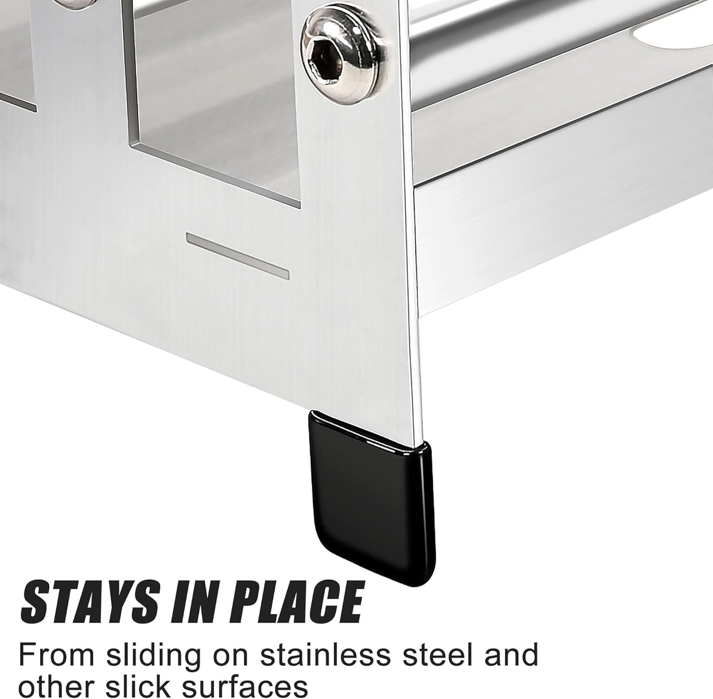 Pizza Peel Rack Stainless Steel With Non-Slip Feet Pizza Turning Peel Pizza Paddle Holder Rack 4 Available Slots Organizing and Saving Space, No Pizza Oven Tools, silver