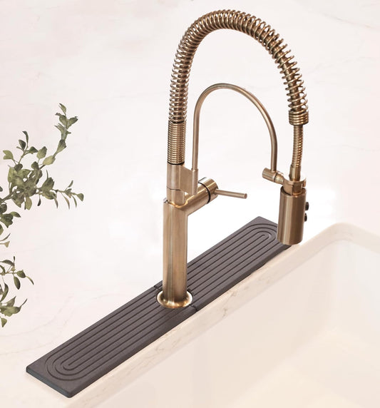 Drying Stone Faucet Mat for Kitchen Sink | Diatomite Sink Tray | Super Absorbent Quick Drying Stone Mat | Kitchen Tray for Counter | Faucet Splash Guard for Bathroom Counter (Dark Gray, 23.6" x 3.9")