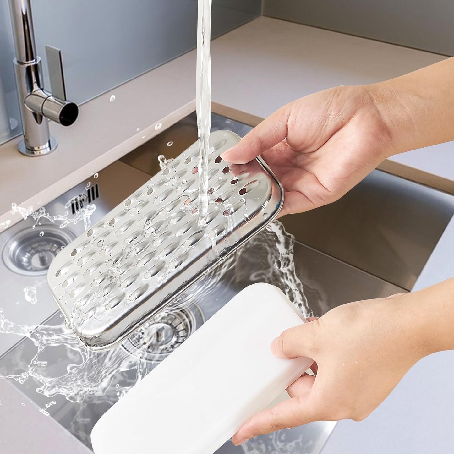 Cheese Grater with Container - Box Grater Cheese Shredder Lemon Zester - Graters for Kitchen Stainless Steel Food Grater