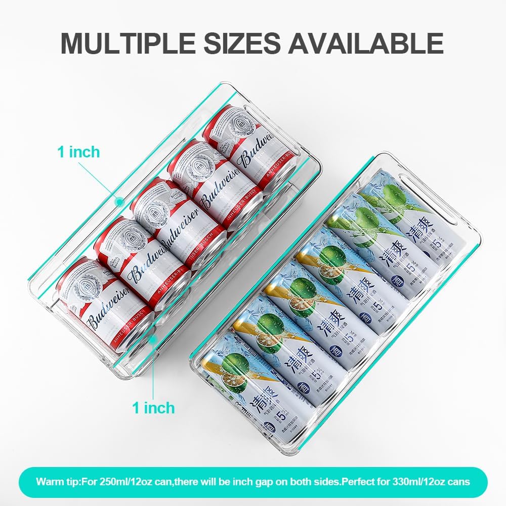 Xicennego Upgrade Double-Layer Rolling Beverage Soda Can Storage Organizer, Soda Can Dispenser for Refrigerator, Fridge Can Drink Holder, Plastic Storage Rack for Fefrigerators, Pantry (Standard)