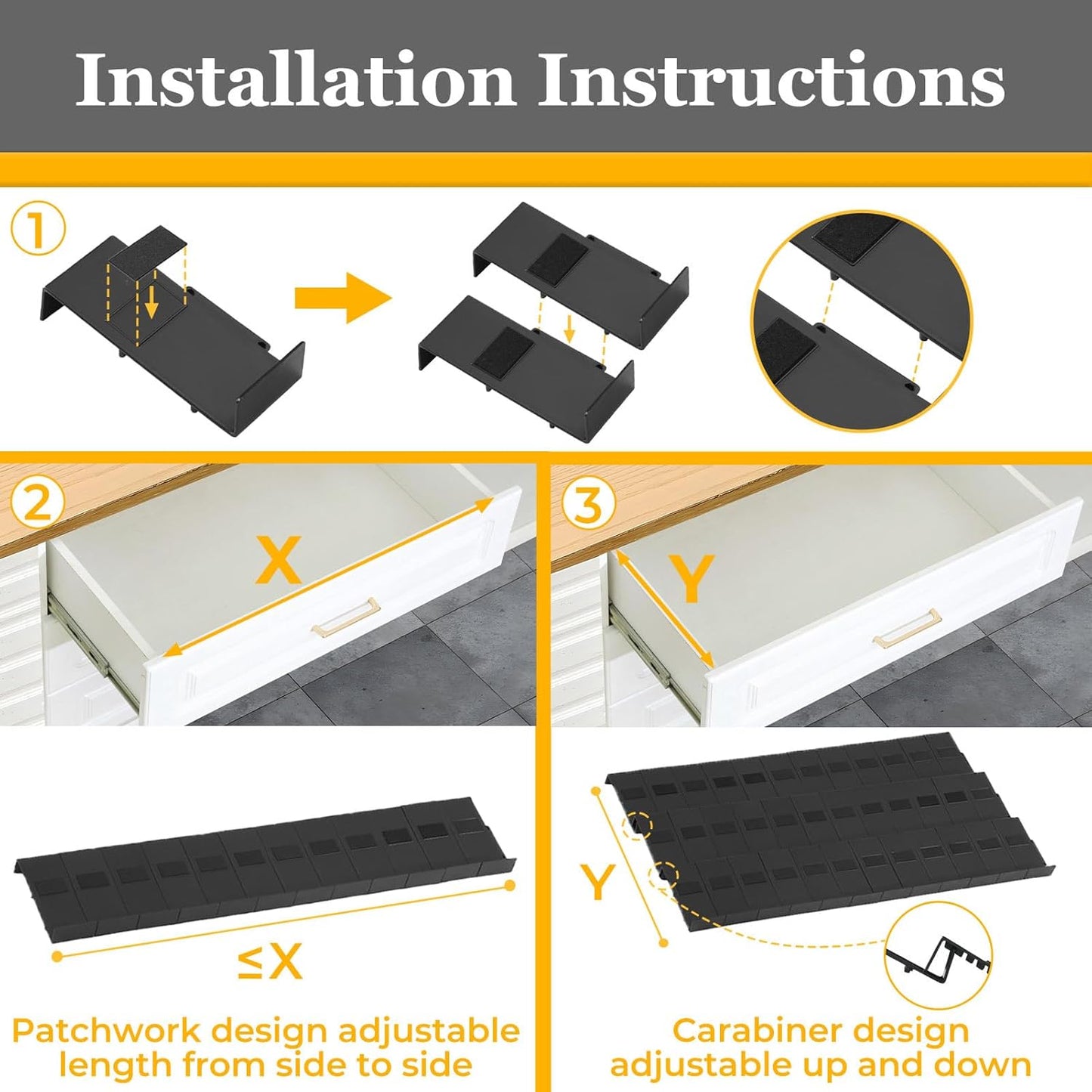 Famhap Spice Drawer Organizer, 24PCS Interlocking Expandable Seasoning Rack Tray Insert for Kitchen Drawers, Spice Rack Drawer for Spice Jars