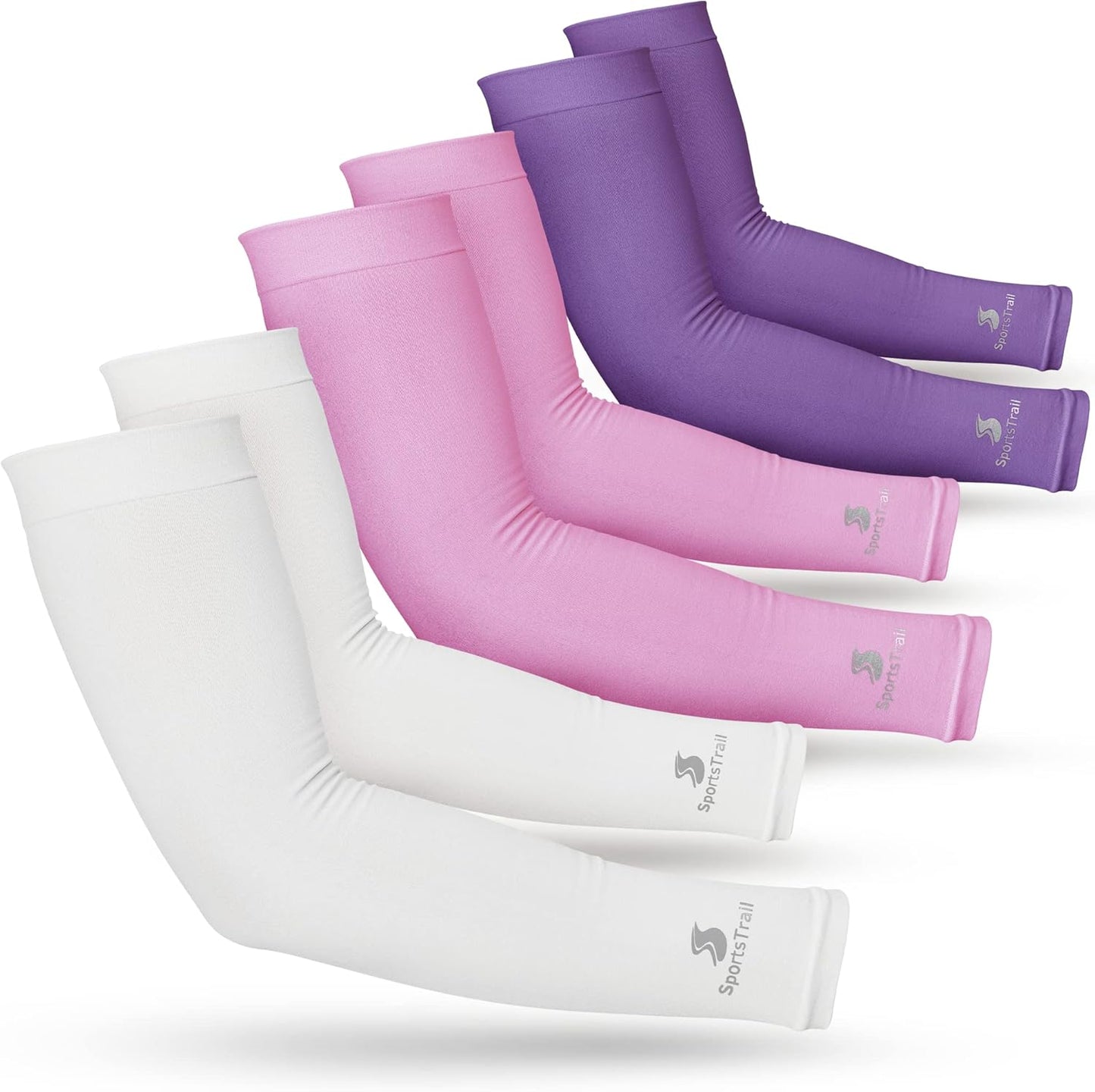 SportsTrail Cooling Arm Sleeves for Men & Women – Breathable, UV Sun Protection, Sports Arm Sleeves for Women, Men & Youth