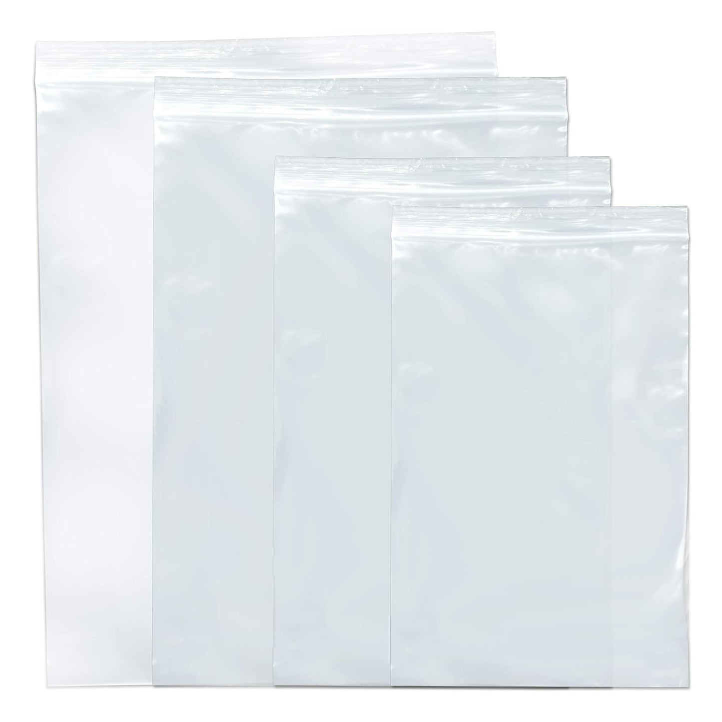 SNL Quality Zipper Lock Reclosable Clear Disposable Plastic Bags, Strong | Assorted Large Bag Sizes - 6" X9", 8" X 10", 9" X 12", 10" X 13" - 2 MIL - 400 Bags