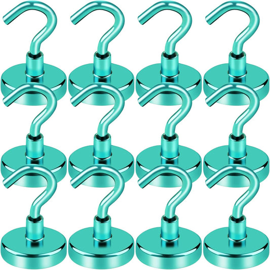 LOVIMAG Cruise Ship Essentials, 80Lb Magnetic Hooks for Cruise Cabins, Strong Magnetic Hooks for Hanging, Refrigerator, Celling, Grill, Fridge, Kitchen-12Pack