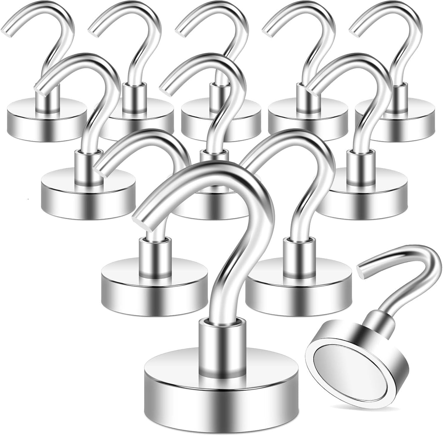 Magnetic Hooks, 2025 Cruise Cabins Ship Essentials 50Lbs Strong Heavy Duty Magnets 12Pcs Magnet Hook for Classroom Home Refrigerator Door Fridge Camping Hanging