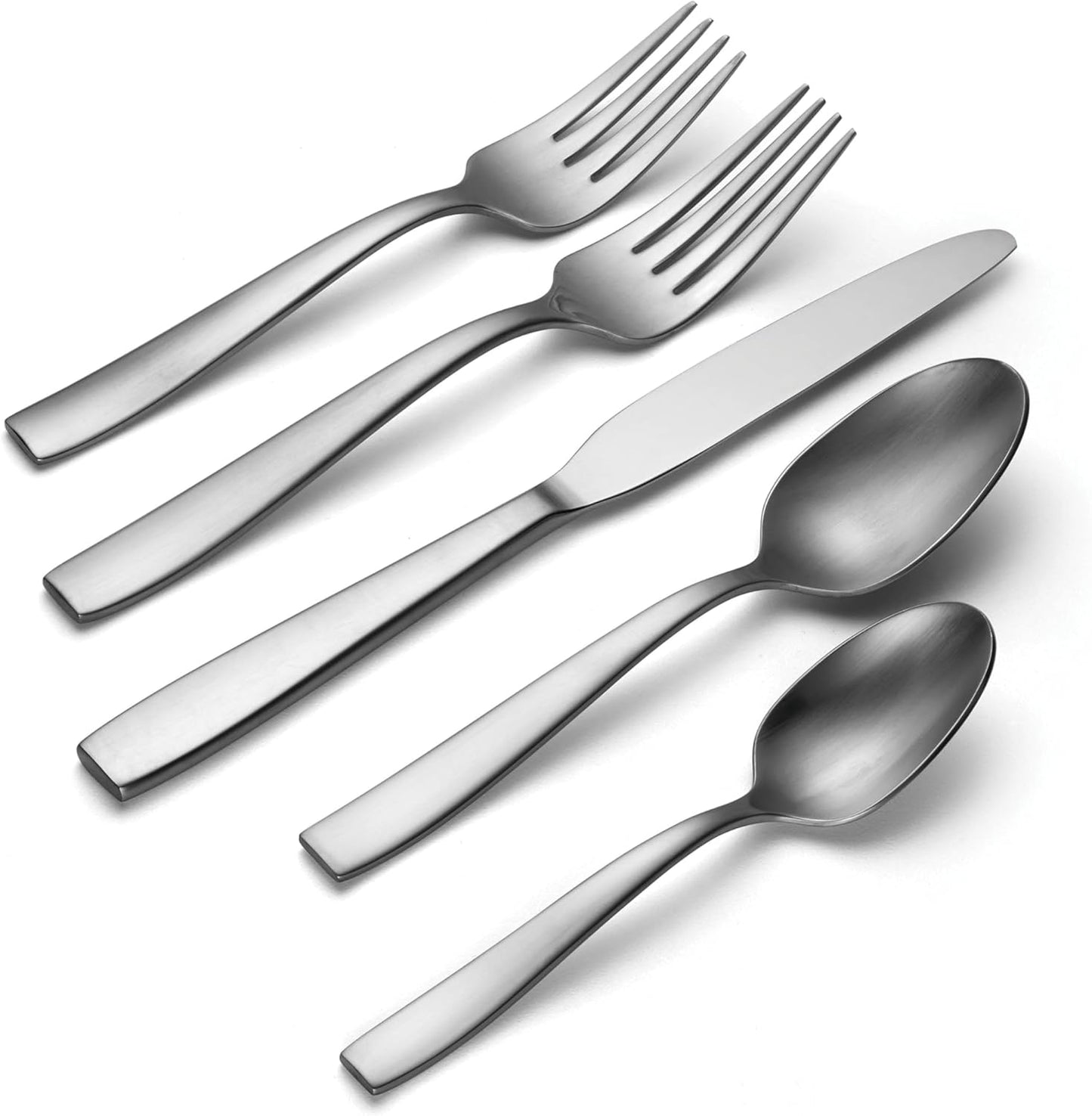 Oneida Everdine 45 Piece Everyday Flatware, Service for 8, 18/0 Stainless Steel, Silverware Set, Dishwasher Safe, Silver