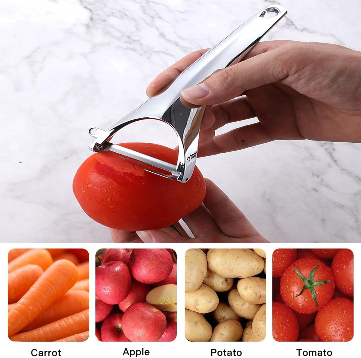 Peeler Stainless Steel Sharp Blade Ergonomic Handle for Vegetables Fruit Potato Carrot Apple