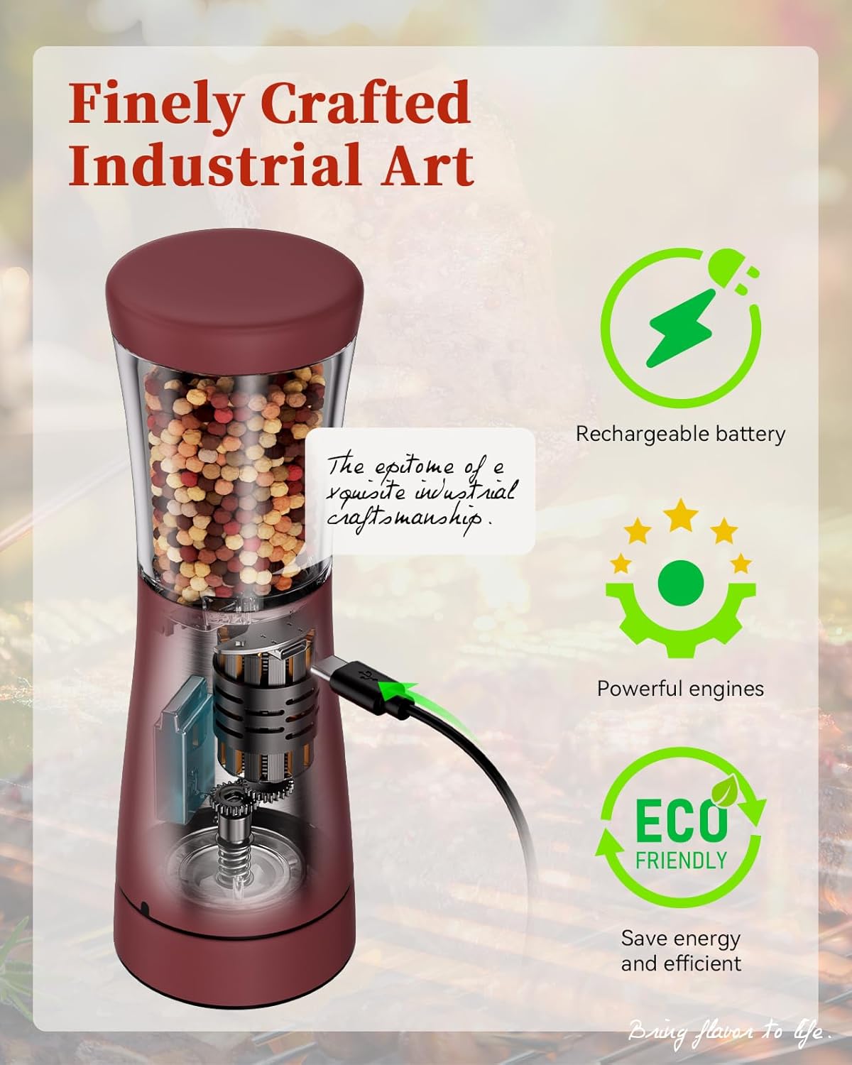 Electric Salt and Pepper Grinder Set with Storage Base, Stainless Steel Rechargeable Salt and Pepper Grinder Set with 4.5 oz Large Capacity, 1.8" Wide Mouth, Adjustable Coarseness, Ideal for Kitchen