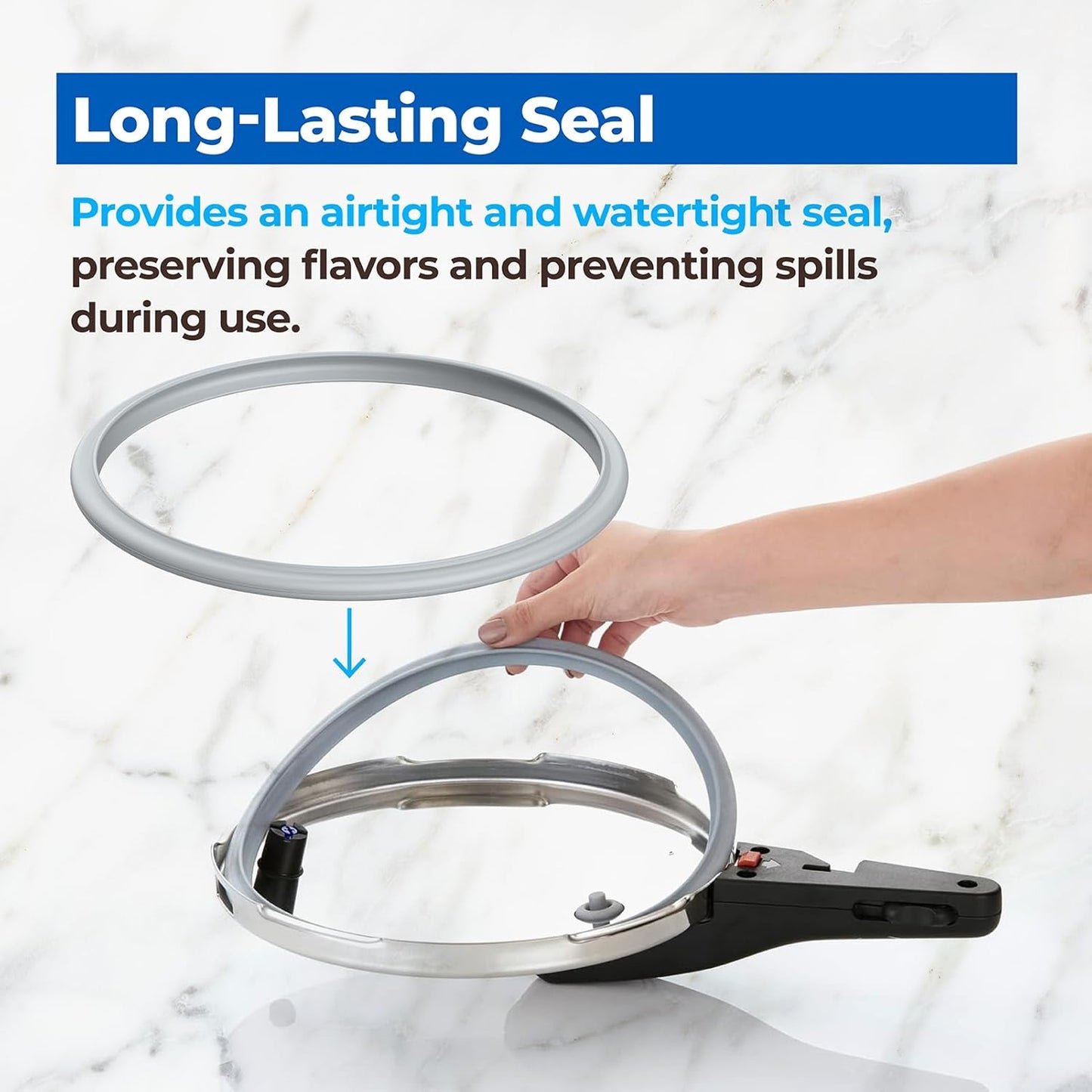 2Pcs Food Grade Silicone Pressure Cooker Sealing Ring Compatible with WMF 4.5 6.5 8.5 Quart Pressure Cookers and Frying Pans (Replace 6068569990, 8.66" Inner Diameter)