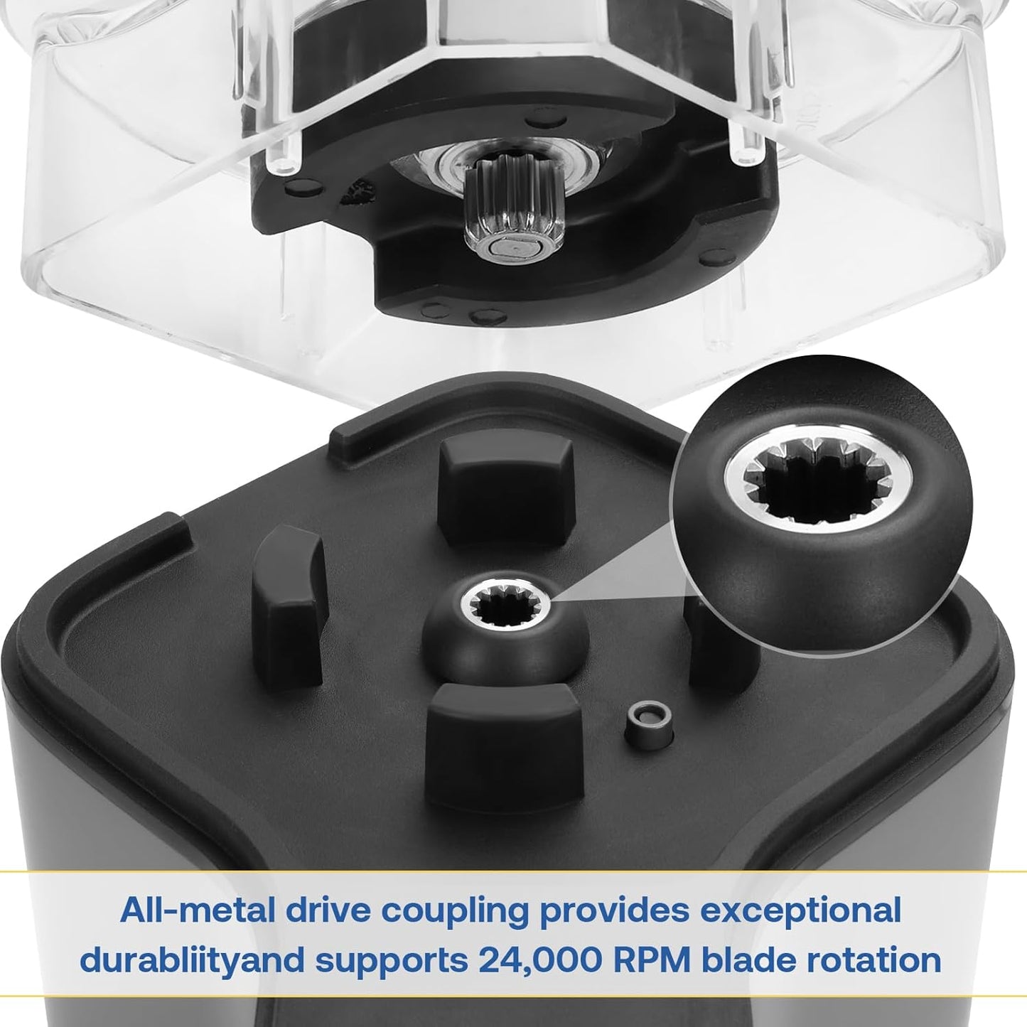 CRANDDI Commercial Blender for Crushing Ice, Chopping, Grinding, Blending, 1500W 80oz Blender with Tamper and Removable Soundproof Cover, K85 (Grey)