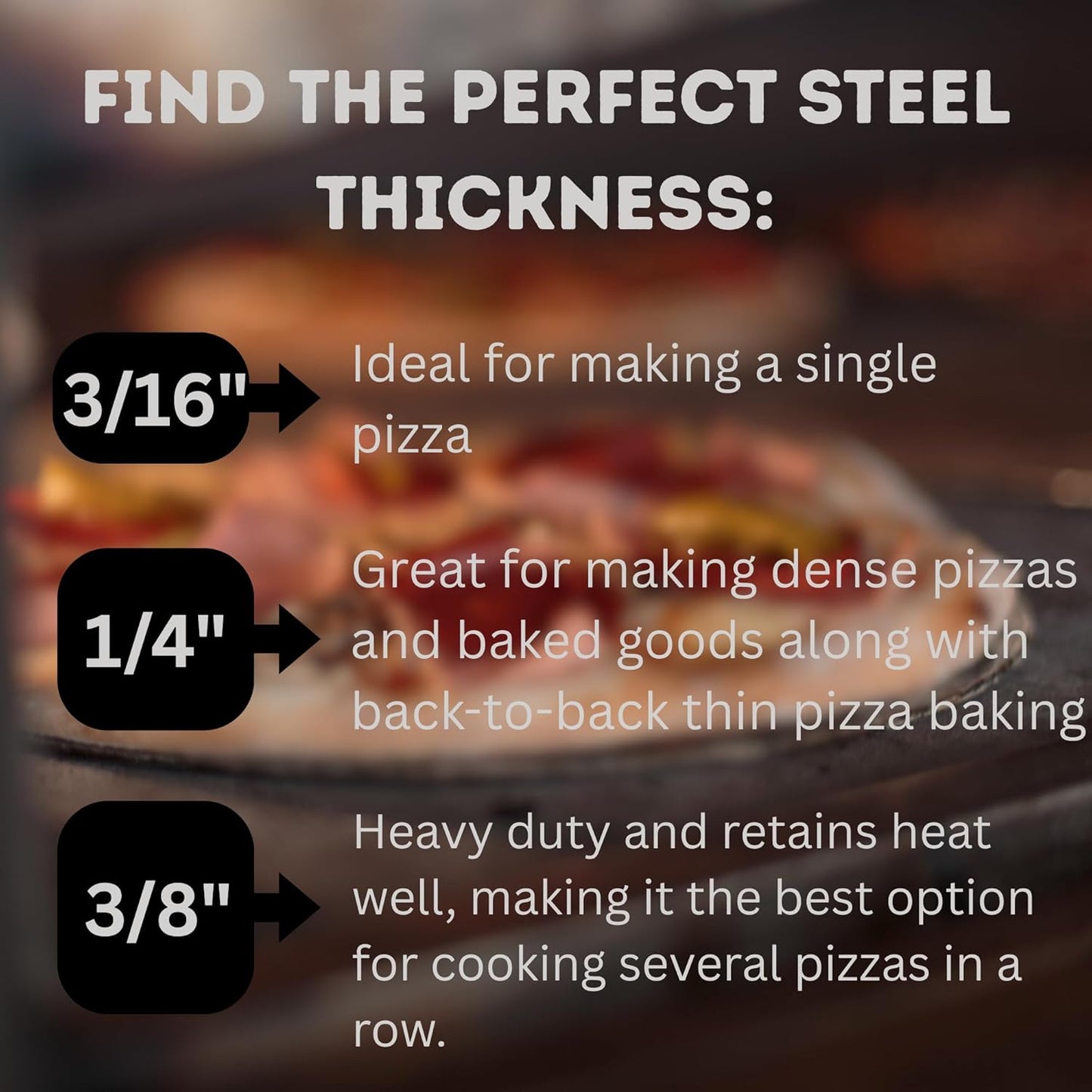 14" by 14" Pizza Steel (3/8" Deluxe Thickness) - Multipurpose Cooking Steel for Ovens & Grills - Made in the USA