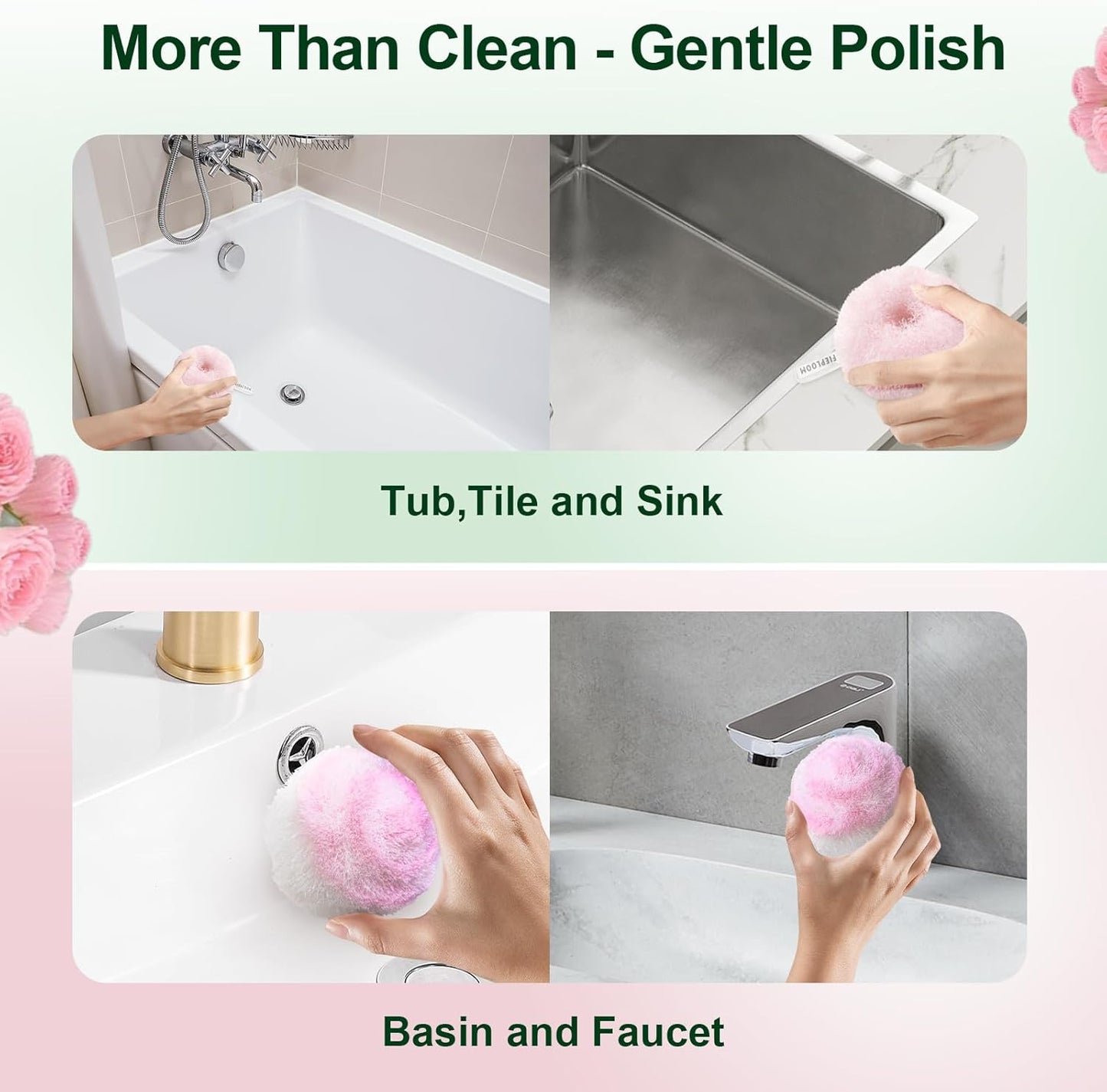 Hard Bristle Crevice Cleaning Brush & Non Scratch Soft Scrub Brush Set, 6-Pack: 4 Stiff Gap Brush+2 Gentle Scrubber, Bathroom & Kitchen Cleaning Tool for Grout Sink Faucet Tub and More