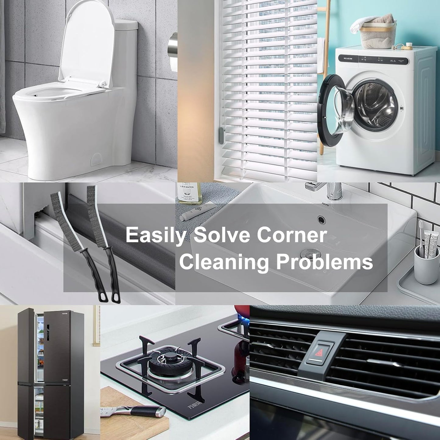 Crevice Cleaning Brush, Multifunctional Hard-Bristled Gap Scrub Brush, 2025 New Multifunctional Gap Cleaning Brush Tool, Dead Corners Brushes for Bathroom Kitchen Tiles Window Door Slots, 3pcs