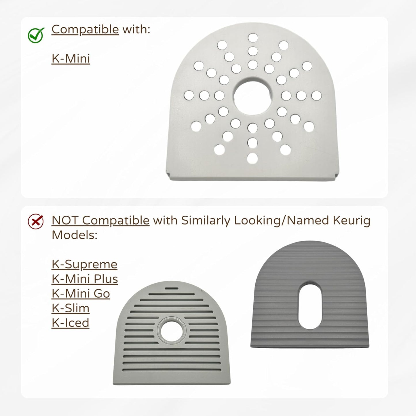 Drip Tray Mug/Cup Riser Made for the Keurig to Reduce Splashes - Riser Only (Gray, K-Mini 1.7 Inches Tall)