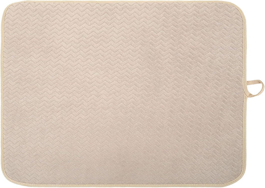 Dish Drying Mat, Highly Absorbent Microfiber Kitchen Counter Mat Value Pack, Dish Drying Pad for Dishes, Utensils, Pots and Pans, Large 16" x 18", Khaki