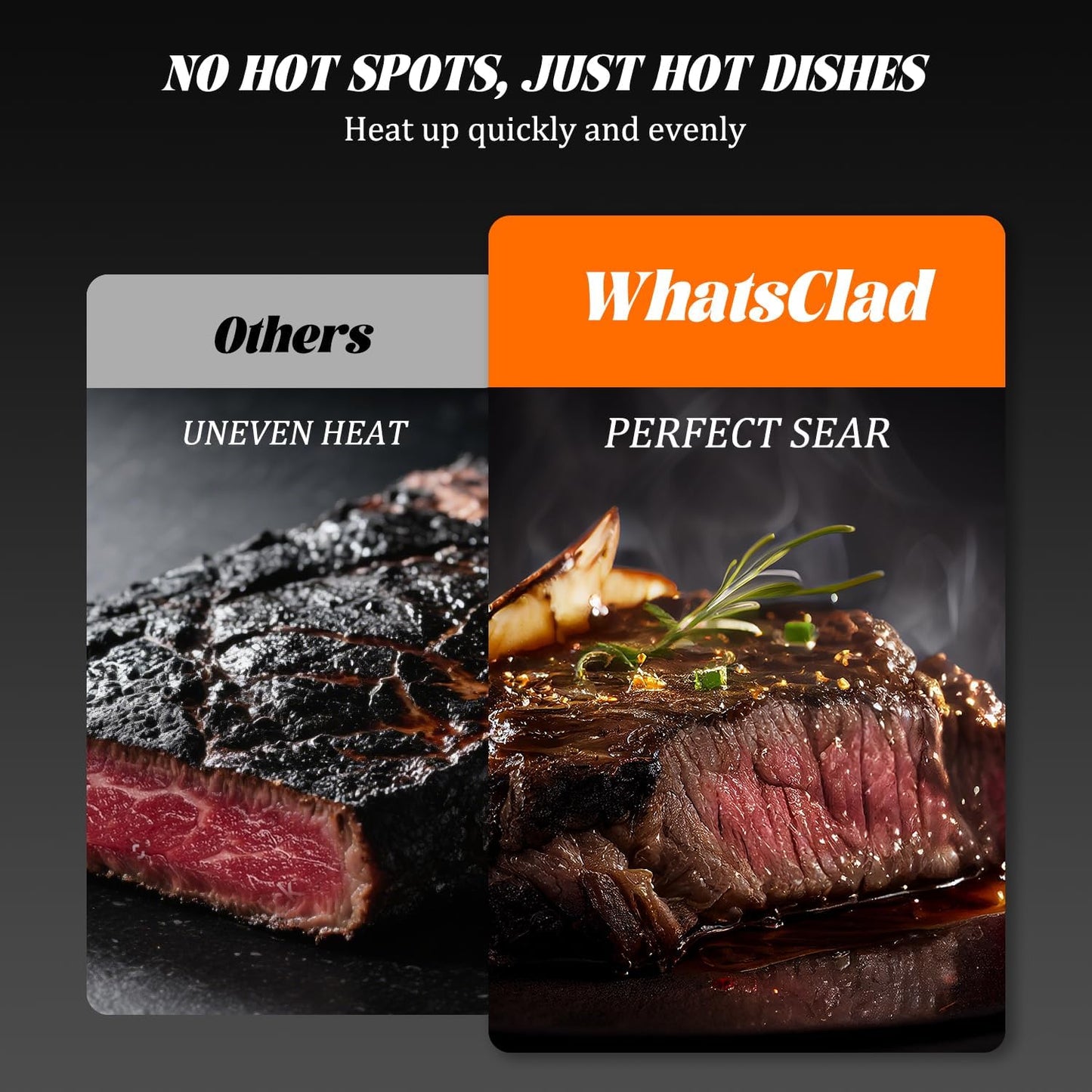 10" Hybrid Ceramic Nonstick Frying Pan, 3-Ply Stainless Steel Skillet, 2-Layer Coating, PFAS & PTFE Free, 9H Hardness & Corrosion Resistance, Dishwasher Safe, Induction Compatible-Black