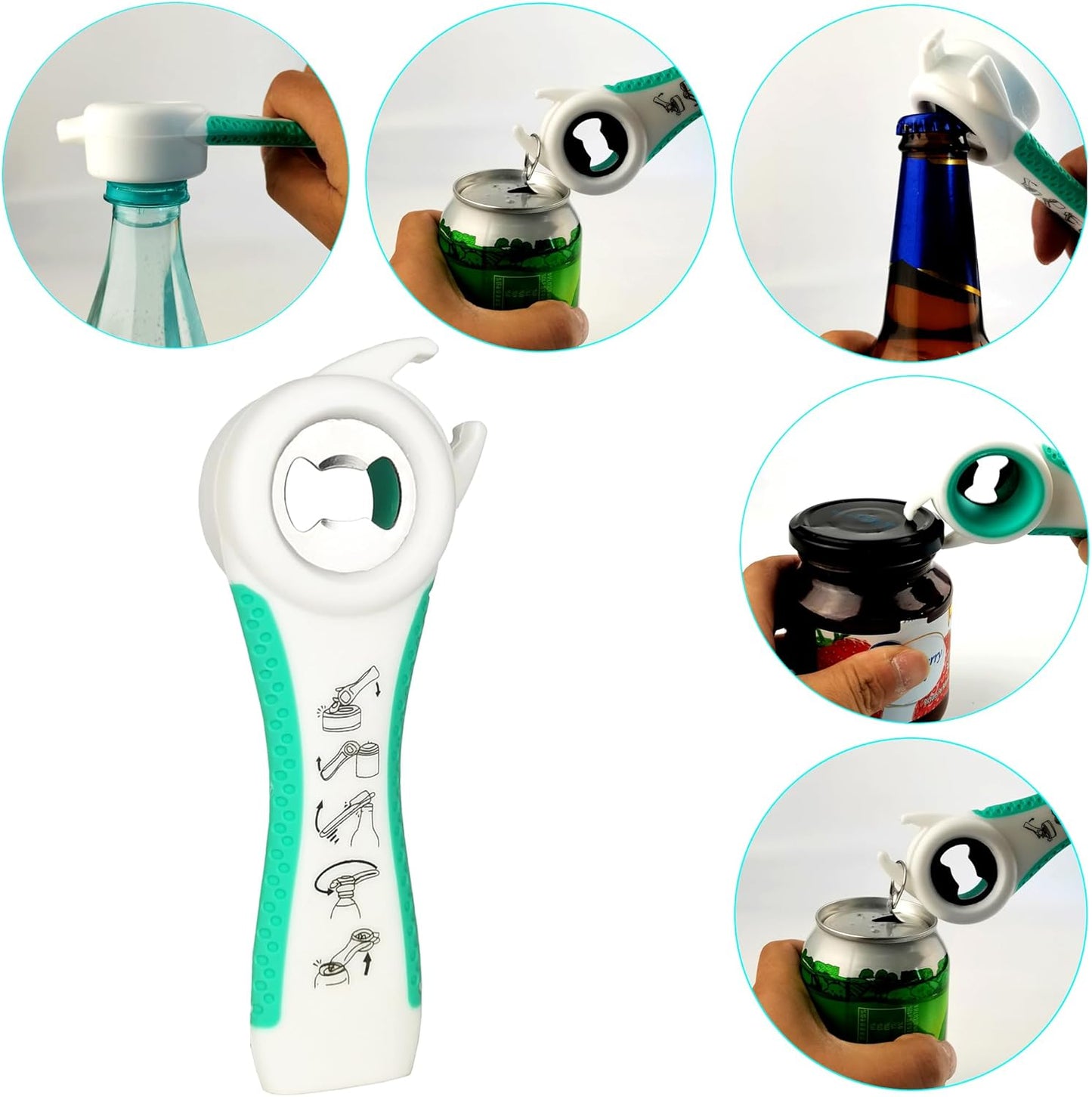 Latest Jar Opener and 5 in 1 Bottle Opener with Rubber Jar gripper Pad Ideal for Seniors with arthritis Weak Hands and Low Strength