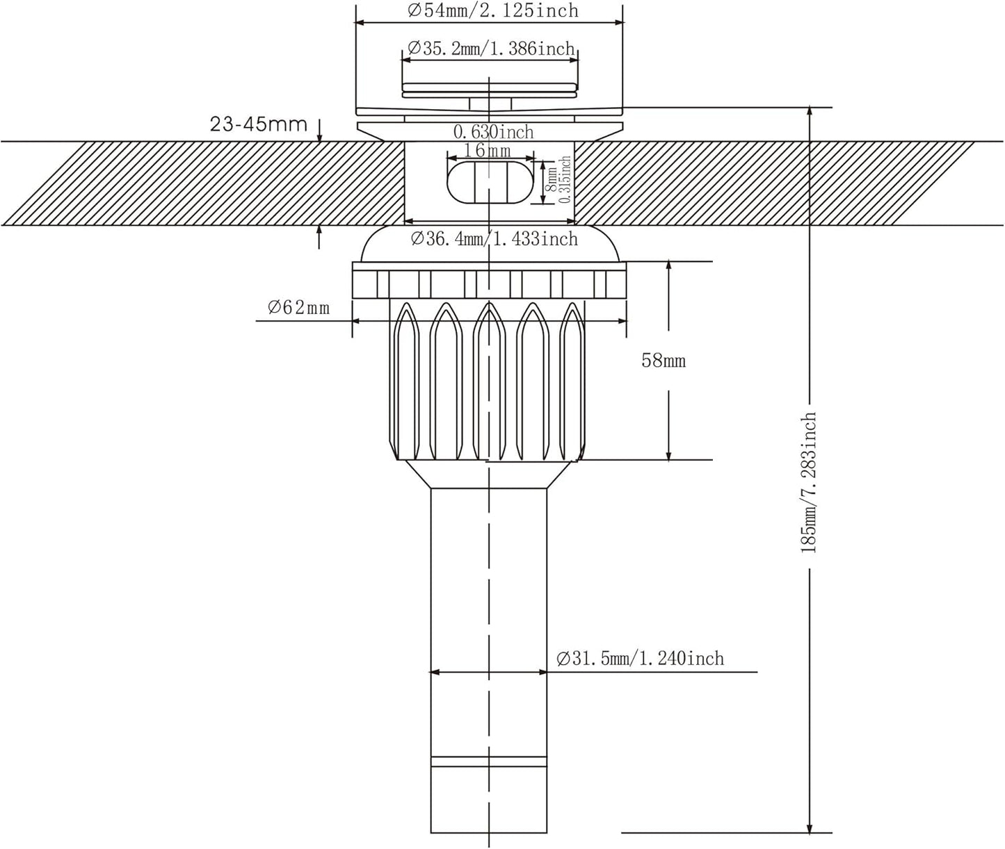 PARLOS Pop up Sink Drain Stopper with Hair Catcher Strainer & Overflow for Bathroom Sink Vessel (Brushed Gold)