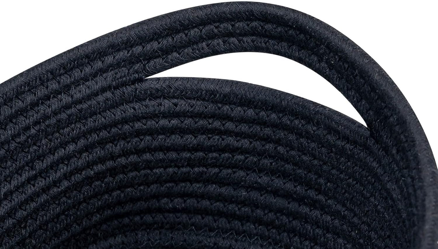 CubesLand Cute Black Basket Bins,Small Woven Storage Baskets for Shelf,Baby Nursery Basket Bin,Cube Organizer Basket Bin,Soft Toys Storage Basket,Home Decor Organization Bins 12 x 8 x 5 inches