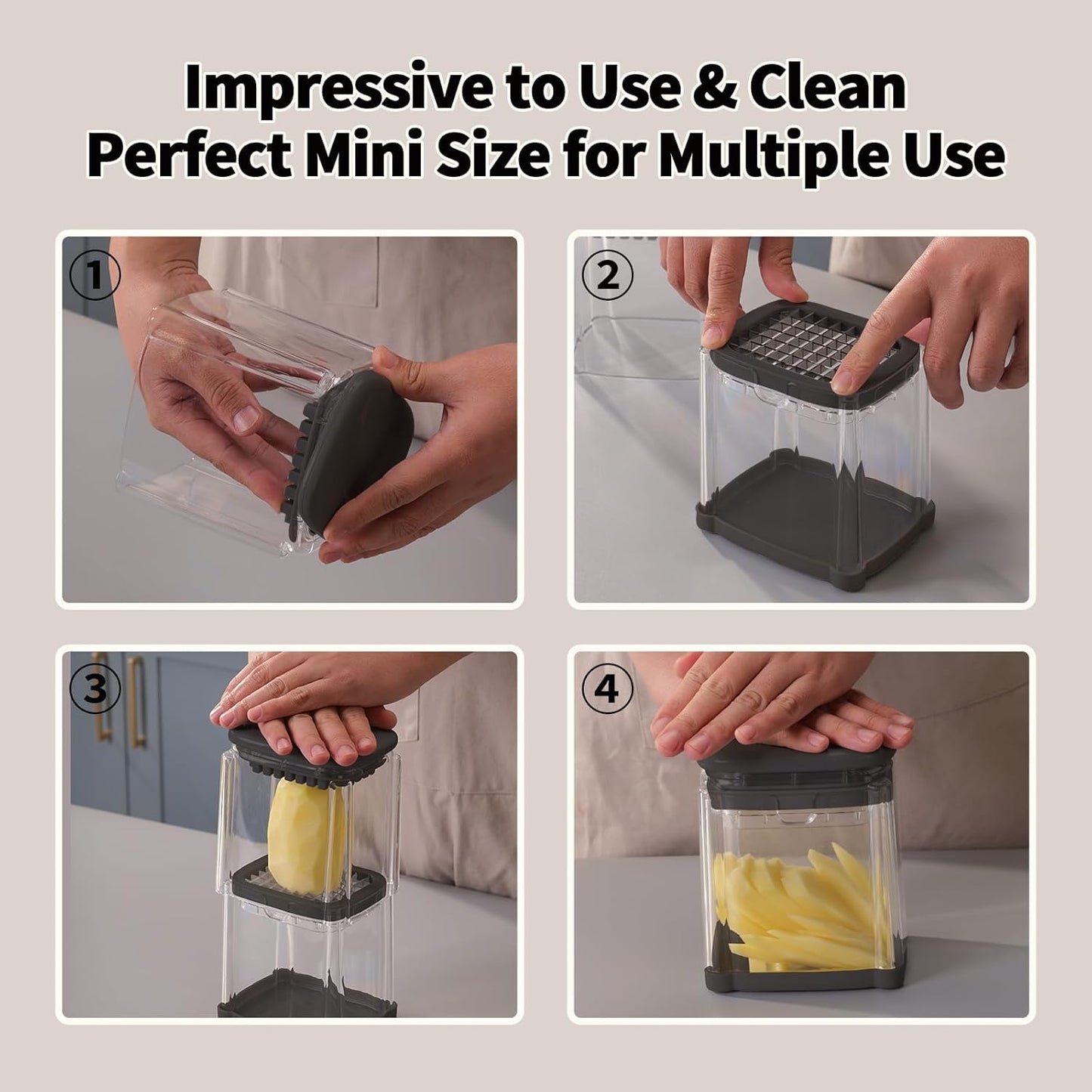 French Fry Cutter, Solucky Potato Onion Cutter, Professional Homestyle Vegetable Chopper Dicer, Great for Potatoes Carrots Cucumbers Zucchini Peppers 3/8 inch Blade(Only 1 Blade)