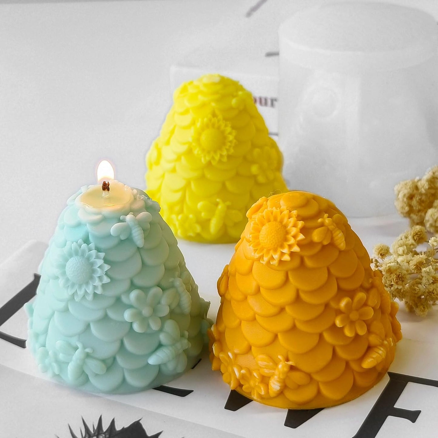 Honeybee Honeycomb & Animal Candle & Resin Casting Molds - 3D Silicone Molds for Candle Making & Jewelry Resin Craft Supplies