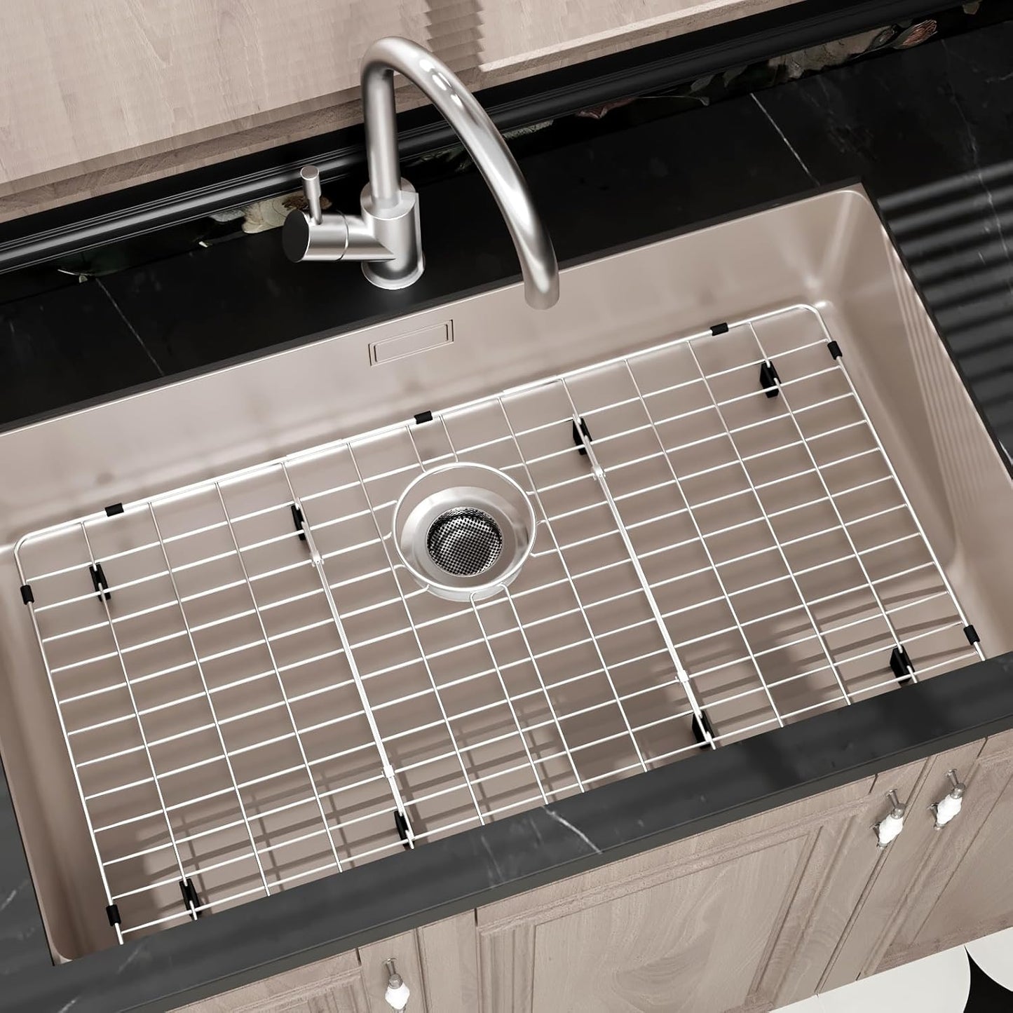 Sink Protectors for Kitchen Sink, Sink Grate Grid for Bottom of Sink, Metal Sink Rack, Bottom Basin Rack, Stainless Steel, 23" x 13"