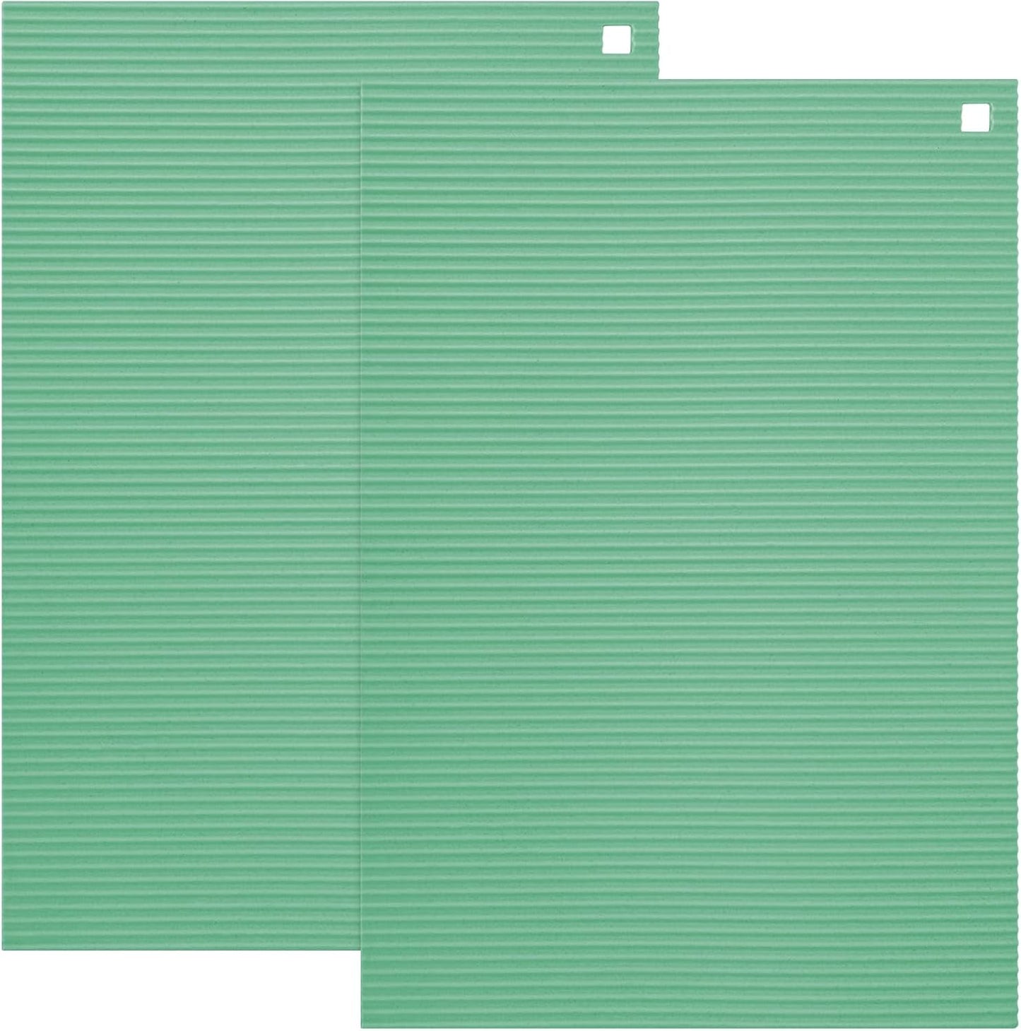 2 Pack 9.5"x14.2" Trivets for Hot Dishes, Hot Pads for Kitchen, Silicone Trivets for Hot Pots and Pans, Hot Plates to Protect Table, Heat Resistant Silicone Trivet Grey (Pea Green, 9.5"x14.2")