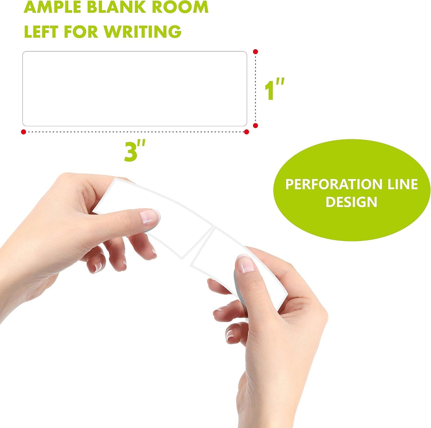 500 Blank Removable Freezer Labels Water Oil Resistant with Perforation Line for Food Containers Jars Pantry Organization